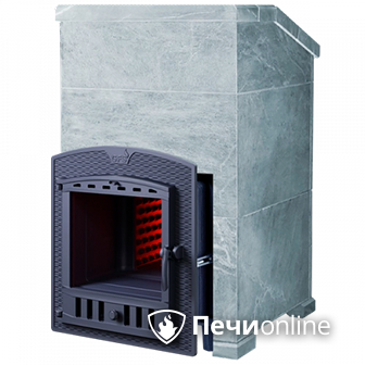 Дровяная печь-каменка Гефест ЗК 18 П (h850/50 верх) Президент Талькохлорит с теплообменником слева в Миассе