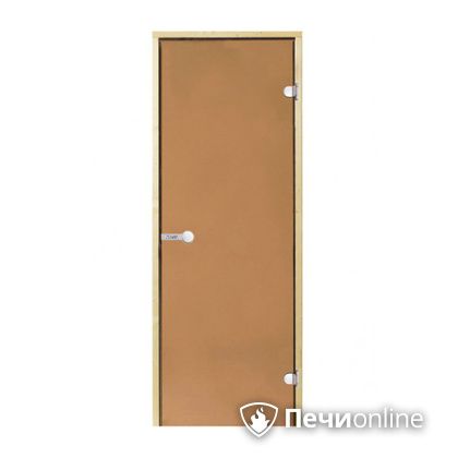 Дверь для бани Harvia Стеклянная дверь для сауны 7/19 коробка сосна бронза  D71901М в Миассе