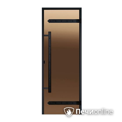 Дверь для бани Harvia Стеклянная дверь для сауны LEGEND 7/19 черная коробка сосна бронза  D71901МL в Миассе