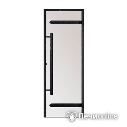 Дверь для бани Harvia Стеклянная дверь для сауны LEGEND 7/19 черная коробка сосна сатин D71905МL в Миассе